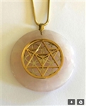 Rose Quartz Sacred Geometry Stone Pendants