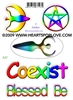 S-41 Coexist - Blessed Be - Goddess - Goddess Moon - Pentagram