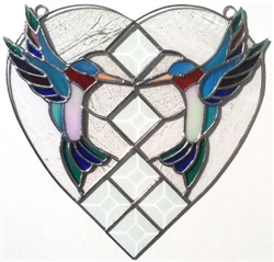 SG-18 Beveled Hummingbird - 10"x10" - Heart Shaped