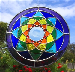8 inch Seed of Life stained glass mobile