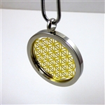 SGFOLP-21 Silver and Gold Plated Stainless Steel Flower Of Life Pendant with Chain