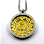 SGHCP-27 Silver and Gold Plated Stainless Steel Heart Chakra Pendant with Chain