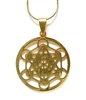 SGP-03-G  Metatron's Cube Gold Plated Stainless Steel Pendant