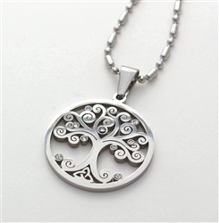tree of life pendant stainless steel
