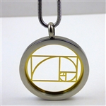 SGTGRP-25 Silver and Gold Plated Stainless Steel The Golden Ratio Pendant with Chain