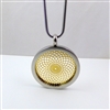 SGTVP-24 Silver and Gold Plated Stainless Steel Torus Vortex Pendant with Chain