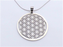 SP-12-FOL Large Stainless Steel Flower of Life Pendant