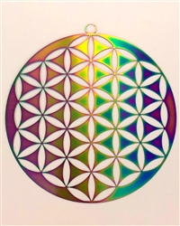 SS-MOB-FOL  6" Flower of Life Mobile - Anodized Titanium Stainless Steel