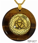 Brown Agate Sacred Geometry Stone Pendants