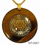 Brown Agate Sacred Geometry Stone Pendants