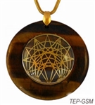 Brown Agate Sacred Geometry Stone Pendants