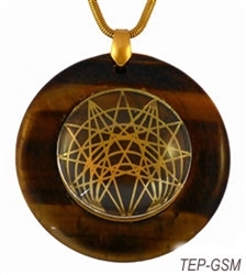 Brown Agate Sacred Geometry Stone Pendants