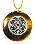 Brown Agate Sacred Geometry Stone Pendants