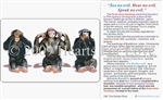 WA-198 See No Evil, Hear No Evil, Speak No Evil - The Three Wise Monkeys - Wallet Altar