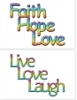 WA-224 Live Love Laugh - Faith Hope Love - Wallet Altar