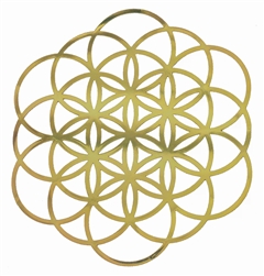 18k gold plated Seed of Life/ Flower of Life Healing Grid