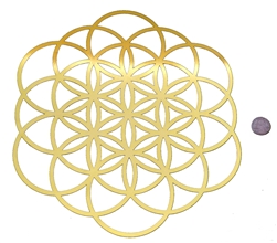 YA-12106 SOL/FOL 18 karat gold plated flower of life wall art