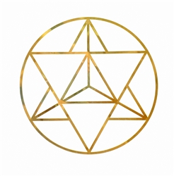 YA-1283 Merkaba 18K Gold Plated Over Brass Healing Grid