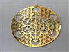 YA-298 Metatron Flower of Life 18k Gold plated 2" Grid