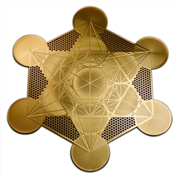 18k gold plated Metatron's Cube Healing Grid