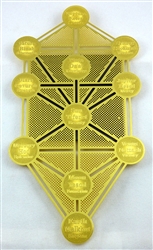 gold plated tree of life kabbalah fridge magnet