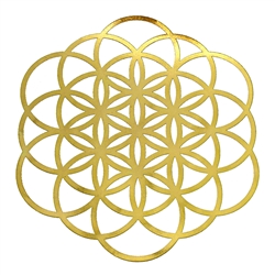 18k 6in Gold plated Seed of Life/ Flower of Life Healing Grid