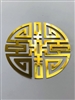 YA-640 Chinese Prosperity Symbol 18K Gold Plated Grid 6 inches