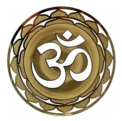 18k 6in Gold plated Om Mandala Healing Grid