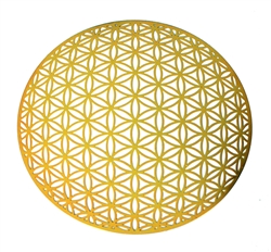 18 karat gold plated 6in Global flower of life wall art