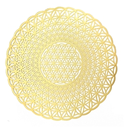 18k gold plated Flower of Life Spiral Healing Grid