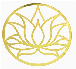 18k Gold plated Lotus Flower cut out 4" Healing Grid