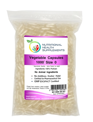 5000 (5 x 1000) Empty Vegetable Vegetarian Vegan Capsules - Size 0