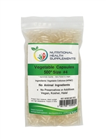 500 Empty Vegetable Vegetarian Vegan Capsules - Size #4