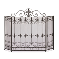 French Revival Fleur-De-Lis Fireplace Screen