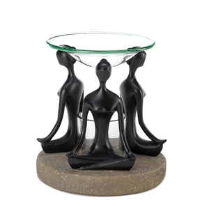 Meditating Yoga Position Black Fragrance Oil Warmer