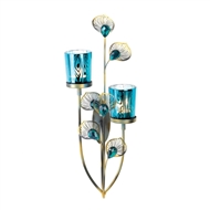 Peacock Blue Candle Wall Sconce