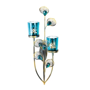 Peacock Blue Candle Wall Sconce