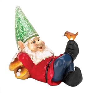 Lazy Gnome Solar Lightup Statue