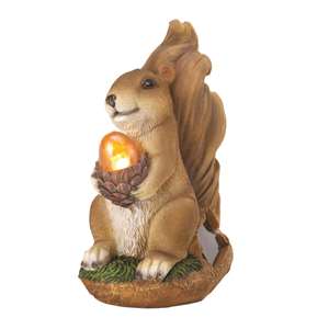 Sitting Squirrel Solar Statue