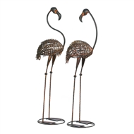 Wild Flamingo Garden Statue Set of 2