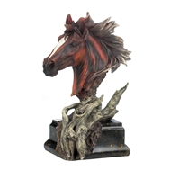 Spirited Stallion Driftwood Bust Sculpture