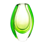 Vibrant Emerald Green Art Glass Vase