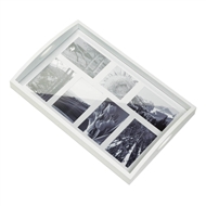 7-slot White Wood Photo Frame Tray
