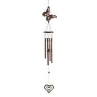 Butterfly & Heart Metal & Wood Windchime 31.5" long