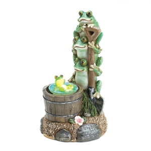 Rotating Lightup Frog Garden Decor Solar Statue