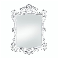Distressed Regal White Wood Rectangular Mirror
