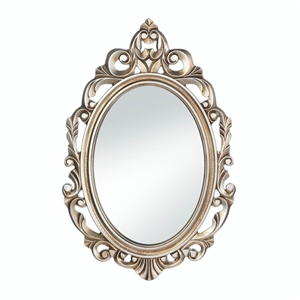 Royal Crown Gold Wood Oval Mirror