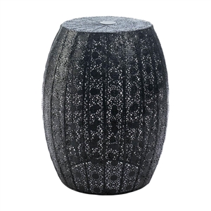 Black Moroccan Metal Lace Stool Table