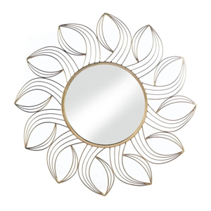 Golden Petals Gold Wall Mirror