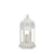 Distressed White Floral Candle Lantern